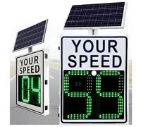 Solar LED Speed Display Sign - Radar Speed Sign for Road & Street Traffic Safety, 24x35 Inches