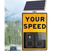 Solar LED Speed Limit Radar Sign, Overspeed Feedback Display For Highways & Speed-Limited Roads, Enhance Road Safety(60 * 90cm/23.6 * 35.4in,Yellow)