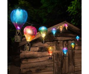 Solar LED String Lights Light Up Balloons Multicoloured 4.7m Outdoor Lighting