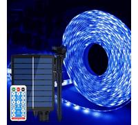 Solar LED Strip Lights Outdoor,Waterproof 32.8ft/10M 600LED Strip Flexible Tube Cover Rope String Lights 8mode with Remote Timer for Garden Tree Christmas Holiday Party Decor (Blue)