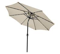 Solar LED Tilt Garden Parasol by Raven - 2.7M Cream