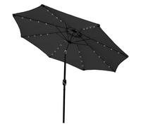 Solar LED Tilt Garden Parasol by Raven - 2.7M Grey