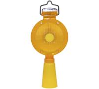 Solar LED Traffic Cone Warning Lamp, 16.9 x 3.3 in 43 x 8.4 cm Road Safety Flasher, Waterproof Yellow Plastic Construction Signal Light, Conspicuous Signaling for Roadway Use