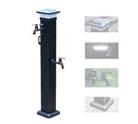 Solar LED Water Column for Outdoor Faucets, Freestanding Freeze-Proof Hose Stand, 41in Garden Fountain Hydrant, Decorative Taps for Landscape Watering