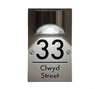 Solar Light Accessories, Acrylic Metal Printing Engraving Hollow Light Doorplate Sign, Solar House Number for Garden Door Sign Lighting(3)