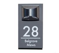 Solar Light Accessories, Acrylic Metal Printing Engraving Hollow Light Doorplate Sign, Solar House Number for Garden Door Sign Lighting(2)