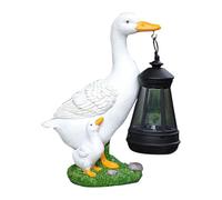 Solar Light Duck, Garden Decorative Statue, Resin Animal Figurine Solar Light, Outdoor Home Decoration, Cute Duck Statue with Solar Lantern for Lawn Patio Courtyard Porch, 19x16.7x9.3cm/7.48x6.57x3.66