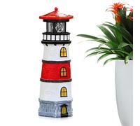 Solar Light House Decor - LED Solar Lantern Decoration,Waterproof Rotating Light House - for Landscape Garden Yard Courtyard Lawn Outdoor Pathway Walkway Balcony