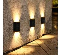 Solar Light Outdoor Up And Down Wall Washer Garden Street Balcony Yard Stairs Fence Decor 1Pcs(6PCs,White Light)