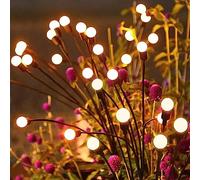 Solar Light Outdoor Waterproof Firefly, 40 LED Firefly Solar Power Outdoor Garden Stake, Swinging Garden Lights Warm White, Pathway Lighting for Yard Lawn Decorations Ornaments, Christmas Decor
