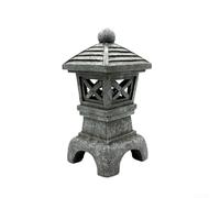 Solar Light Pagoda For Garden Statue for Outdoor Use, Polyresin Construction Provides Durability and Enhances Zen For Garden Ambiance (D)
