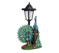 Solar Light Peacock Statue, Vibrant Outdoor Decorative Figurine, Solar Powered Garden Illumination for Lawn Patio, Resin Construction, 1 Unit