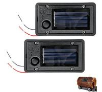 Solar Light Replacement Top 2 Pack Battery Box with LED Solar Panel and Built in AA 600mAh Battery for Outdoor Hanging Lantern Garden Lights Black