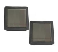 Solar Light Replacement Top, 2-Pack Waterproof Square Panel with Warm White LED for Outdoor Solar Lamps, Replacement Light Parts for Garden, Parts