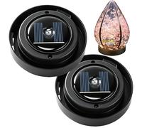 Solar Light Replacement Top - 2PCS 8cm Solar Garden Light Lid with Warm LED, IP65 Waterproof Replacement Module for Porch Patio Pathway Deck Backyard Driveway Garage Shed
