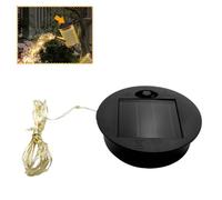 Solar Light Replacement Top, Round Solar Panel Lantern Lid with LED String Lights - 2.75 Inch Waterproof Panel for DIY Garden Decor, Watering Cans & Lanterns, Yard & Pathway Lighting