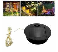 Solar Light Replacement Top,Solar Panels for Garden Lights,Solar Watering Can Replacement Top with String Lights, Solar Lamp Round Battery Box,Round Solar Light Replacement Panel for Garden Light