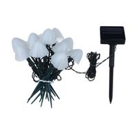 Solar light string: 15LED, green line, warm white LED, with 15pcs white mushrooms, light distance: 25CM, extension cable: 2M, solar panel: 2V 200mA, battery: 1XAA 3V 500mAh lithium battery, function: