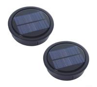 Solar Light Top Replacement for Lanterns, Weatherproof ABS Housing with LED, Tool-Free Installation, Auto Sensor, 10.5cm Diameter, 2 Pack(Regular Model)