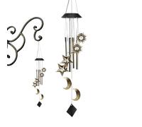 Solar Light Wind Chimes, Light up Wind Chimes for Outside, Waterproof Moon Star Garden Decor, Landscape Lighting Lawn Ornaments for Patio Yard Party Outdoor Women Birthday