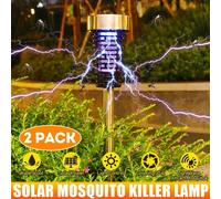 Solar Light with Mosquito Killer Lamp 2 Pack Garden Lawn Light Solar Powered LED Light Garden Pest Bug Insect Repellents