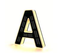 Solar Lighted House Numbers for Outside - 6.7-Inch Solar LED House Numbers & Letters, IP44 Weatherproof Wall Mount for Home Garage Fence with Easy Installation (1-Black) (A-Black)