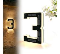 Solar Lighted House Numbers for Outside, 9 Inch Solar Lighted House Numbers for Outside, Large Personalized Illuminated Exterior Modern House Numbers Light (9inch,3)