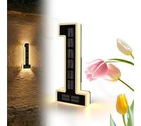 Solar Lighted House Numbers for Outside, 9 Inch Solar Lighted House Numbers for Outside, Large Personalized Illuminated Exterior Modern House Numbers Light (9inch,1)