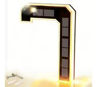 Solar Lighted House Numbers for Outside, 9 Inch Waterproof LED Illuminated Address Sign, Personalized Digital Lamp for Home Exterior Residences Apartments Hotels Factories (Number 0-Black) (7-Black)