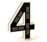 Solar Lighted House Numbers for Outside, Light Up Address Numbers，4 | Large Personalized Illuminated Exterior Modern Address Sign for Yard Home Outdoor Decoration