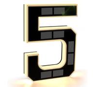 Solar Lighted House Numbers for Outside, Light Up Address Numbers，5 | Large Personalized Illuminated Exterior Modern Address Sign for Yard Home Outdoor Decoration