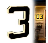 solar Lighted House Numbers Led Address 9 Inch Solar Lighted House Numbers For Outside Light Up Led Address Welcome Sign With Hooks (Number 3)