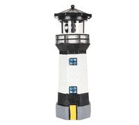 Solar Lighthouse Rotating LED Garden Decoration Durable Resin Balcony Lawn (Green)