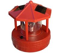 Solar Lighthouse with 360° Rotating Beacon, 6.9inch Waterproof Plastic Lighthouse Lamp, LED Lighthouse Outdoor Decor for Yard Garden Patio Lawn