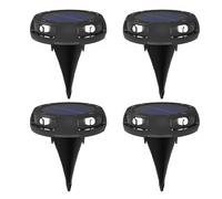 Solar Lights, 4 Pcs Step Lights, Side Emitting Landscape, Warm White Led, Black Plastic, Auto On/Off, 4.4 X 5.4 In