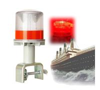 Solar Lights for Marine Navigation, LED Boat Navigation Lights, 1km Visual Distance LED Signal Lamp, Flashing IP65 Waterproof Marine Lights for Speed Boat, Pontoon, Yacht-Red
