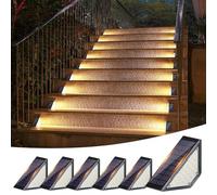 Solar Lights for Outdoor Garden, LED Garden Lights for Courtyard Decoration, Patio, Fence, Pathway, Steps and Stairs, LED Path Lights, IP65 Waterproof, Outdoor Balcony Floor, Pack of 6