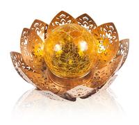 Solar Lights for Outdoor Lotus Flowers, Garden Decoration, LED Solar Glass Ball Garden Light, Solar Landscape Lights, Lotus Flower Solar Lamp, Outdoor Decoration with Crack Glass Ball