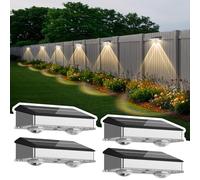 Solar Lights for Outdoor Wall, 9 Light Modes, Stainless Steel, IP65 Waterproof Solar Wall Light for Outdoor Garden, LED Garden Lamps for Garden, Wireless Yard, Garden, Pools, House, Deck, Porch, Fence
