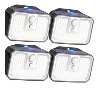 Solar Lights Outdoor, 168 LED Security Light with Motion Sensor Super Bright IP65 Waterproof, 3 Lighting Modes Outside Motion Activated Lights Easy Install for Fence Yard Door Garden (Cold Light 4PK)