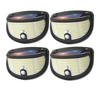 Solar Lights Outdoor, 198 LED Solar Security Lights with 3 Modes Motion Sensor 270° Wide Angle Solar Powered Lights IP65 Waterproof Solar Wall Light for Fence, Door, Yard, Garage, Garden (4 Pack)