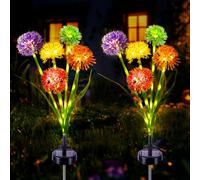 Solar Lights Outdoor, 2 Pack Dandelion Flower with LED Lights, Waterproof 2 Lighting Modes for Lawn Yard Garden Ornaments, Party, Mother's Gifts