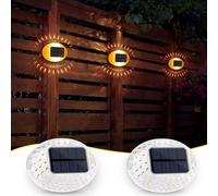 Solar Lights Outdoor, 2 Pieces Ellipse Wall Lights with 360° Luminous Angle and IP65 Waterproof, Solar Security Light for Patio, Pool, Pathway, Staircase, Fence, Indoor, Front Doors, Driveway, Porch
