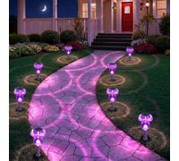 Solar Lights Outdoor, 8 Pack Mushroom Lights Outside Waterproof, Solar Powered LED Lighting for Garden, Yard, Landscape, Path, Pathway, Lawn, Walkway, Driveway, Backyard Halloween Decor (Purple)