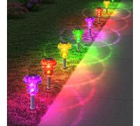 Solar Lights Outdoor, 8 Pack Mushroom Lights Outside Waterproof, Solar Powered LED Lighting for Garden, Yard, Landscape, Path, Pathway, Lawn, Walkway, Driveway, Backyard Decor (Multicolor)