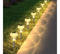 Solar Lights Outdoor, 8 Pack Mushroom Lights Outside Waterproof, Solar Powered LED Lighting for Garden, Yard, Landscape, Path, Pathway, Lawn, Walkway, Driveway, Backyard Decor (Warm White)