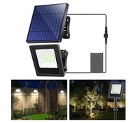 Solar Lights Outdoor Bright Solar Flood Lights 4400mAh 5500K Dusk to Dawn Led Solar Security Light Auto On/Off with 16.4FT Cable IP65 Waterproof for Outside Barn Garden Garage Yard Patio
