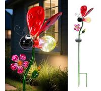 Solar Lights Outdoor Decorative, Solar Ladybug Garden Stakes Waterproof LED Pathway Light Stakes for Landscape Yard Lawn Decoration 1 Pack