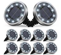Solar Lights Outdoor Garden, 10 Pack Solar Ground Lights 10 LED Pathway Waterproof IP65 Garden Light Landscape Lighting, In Ground Light Decorative for Sidewalk Driveway Walkway Lawn Deck Steps Stair