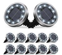 Solar Lights Outdoor Garden, 14 Pack Solar Ground Lights 10 LED Pathway Waterproof IP65 Garden Light Landscape Lighting, In Ground Light Decorative for Sidewalk Driveway Walkway Lawn Deck Steps Stair